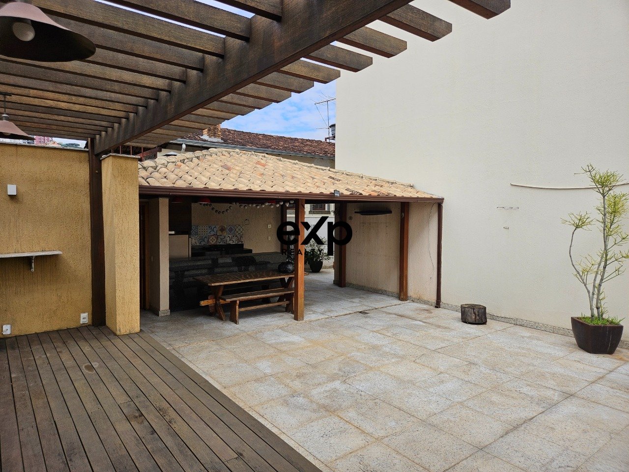 Vista de cima do deck