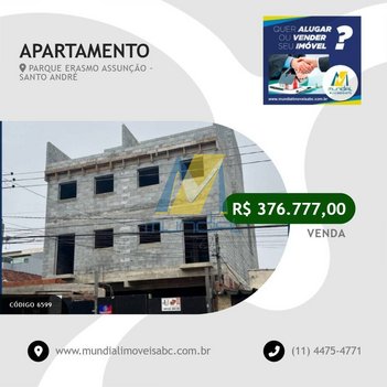 apartment em Rua Hipólito da Costa, Parque Erasmo Assunção - Santo André - SP