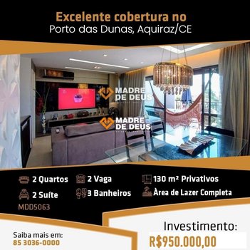 apartment em Rua Leão Marinho, Porto das Dunas - Aquiraz - CE