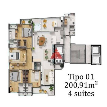 apartment em Rua Washington Luiz, Centro - Americana - SP