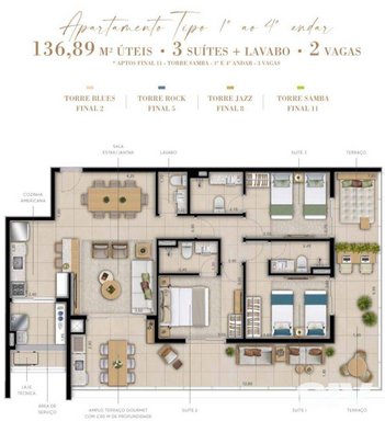apartment em Passeio dos Jequitibas, Riviera - Bertioga - SP