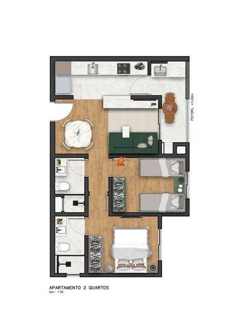 apartment em David Towns, Xaxim - Curitiba - PR