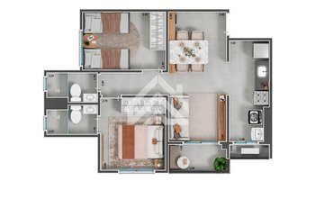 apartment em Rua 1A VS, Vilas do Sobrado - Rio Claro - SP