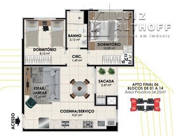 apartment em João Bernadino da Rosa, Pedra Branca - Palhoça - SC