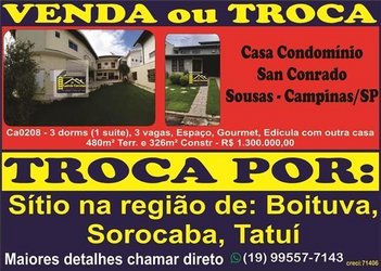 house em Rua da Tijuca, Caminhos de San Conrado (Sousas) - Campinas - SP