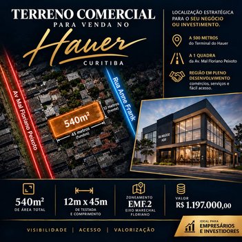 land_lot em Rua Anne Frank, Hauer - Curitiba - PR