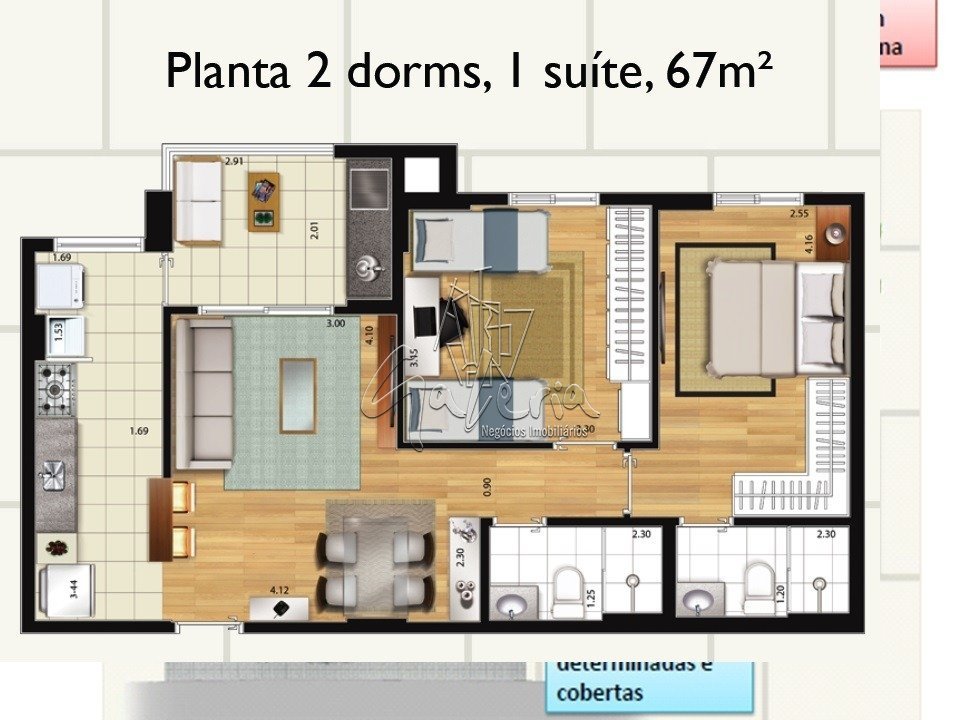 Villa Cavana 2 Dorms 1 Suíte 67 m²