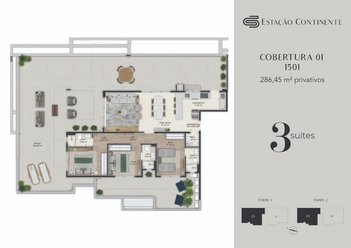apartment em Eugênio Raulino Koerich, Campinas - São José - SC