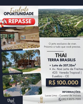 land_lot em Avenida Noé Leite de Freitas, Vereda Tropical - Eusébio - CE
