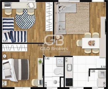 apartment em Avenida Presidente Humberto de Alencar Castelo Branco, Jardim Flórida - Jacareí - SP