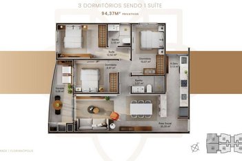 apartment em Virgílio Várzea, Monte Verde - Florianópolis - SC