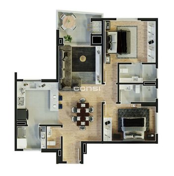 apartment em Rua São João - E, Centro - Chapecó - SC