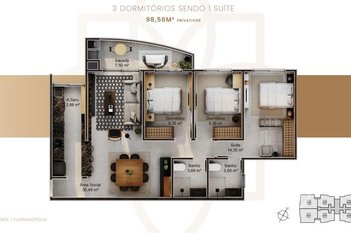apartment em Virgílio Várzea, Monte Verde - Florianópolis - SC