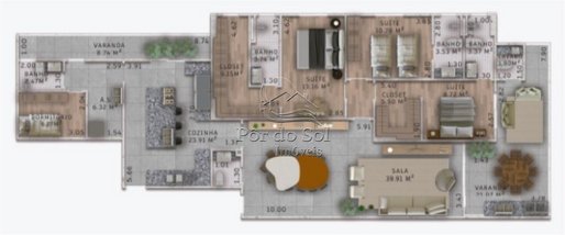 apartment em Avenida Costa Machado, Canto do Forte - Praia Grande - SP