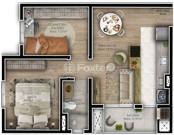 apartment em Rua Assis Brasil, Nossa Senhora das Graças - Canoas - RS