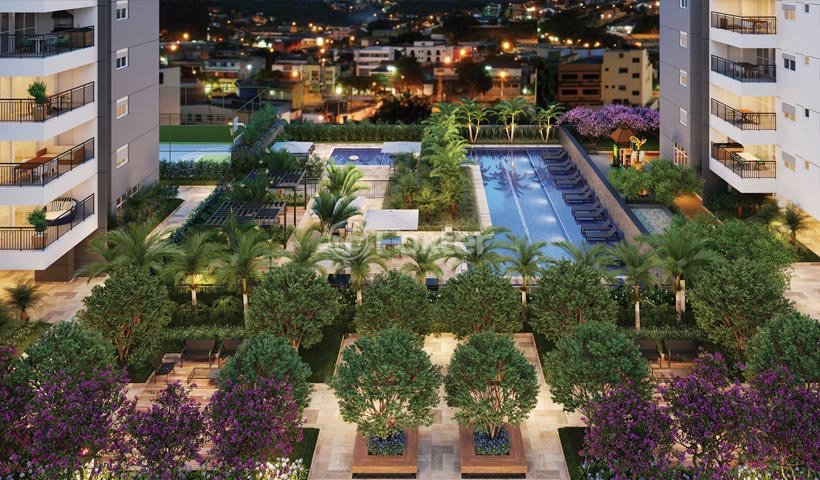 area-de-lazer-noturna-com-piscina-iluminada