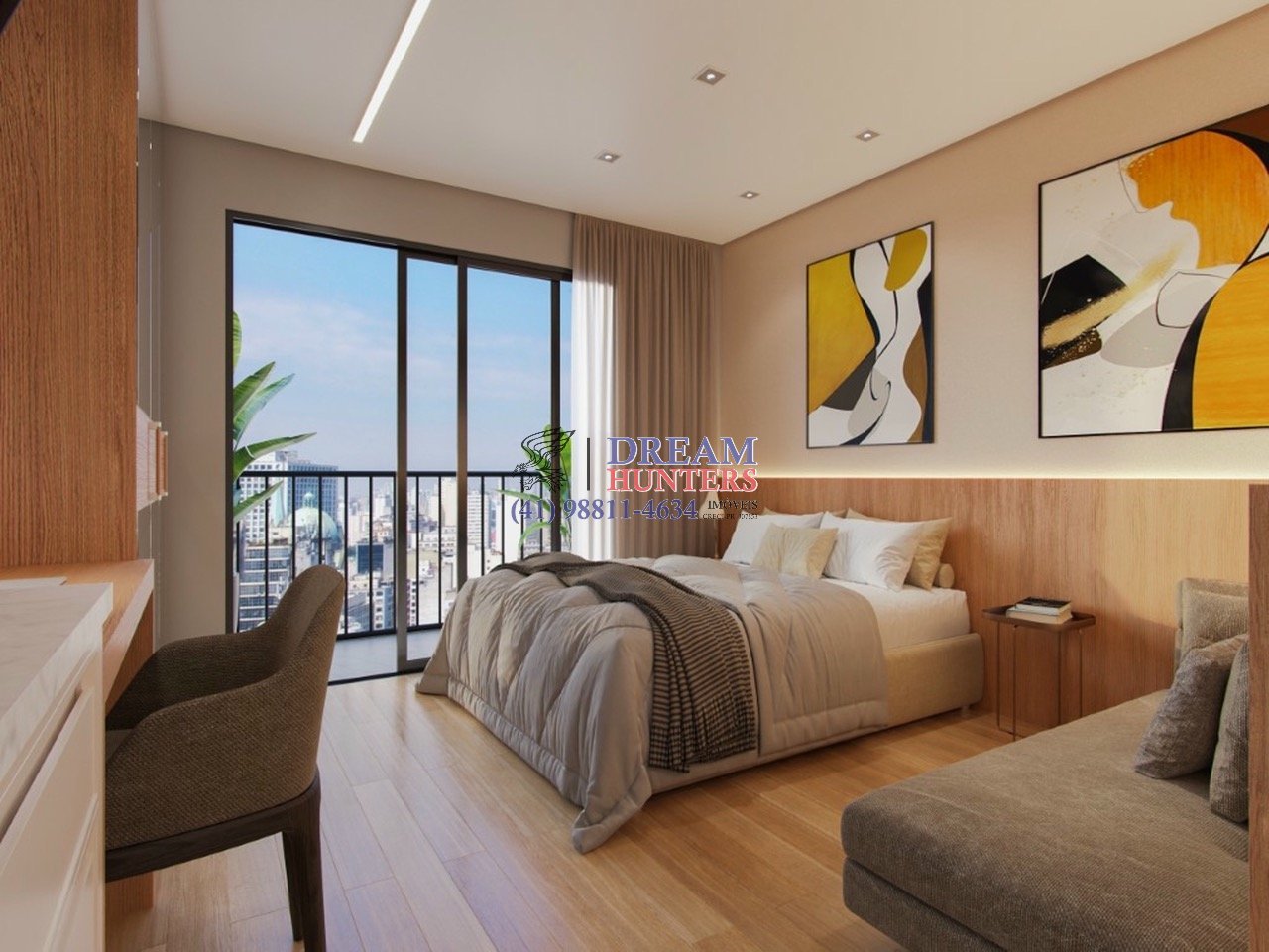 Dormitorio com sacada