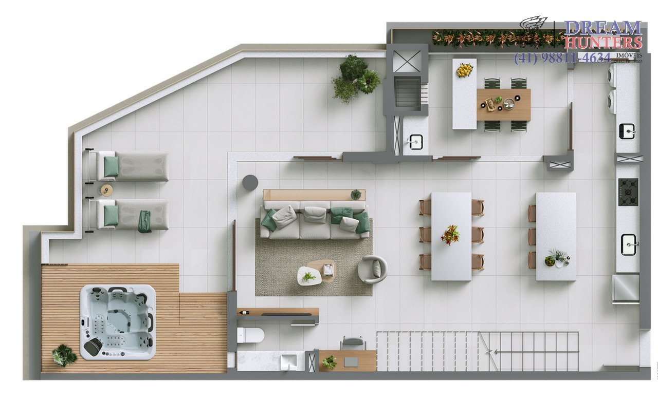 Planta 08 - 3 dorm 232,90m² - cobertura duplex - inferior
