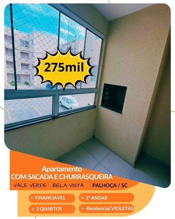apartment em Avenida Paulo Roberto Vidal, Bela Vista - Palhoça - SC