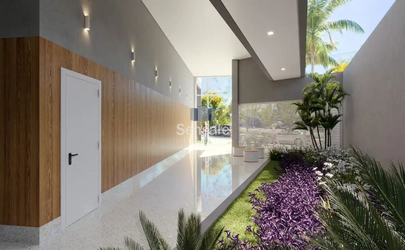 Hall de entrada com paisagismo