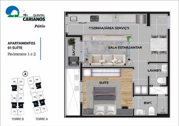 apartment em Três, Carianos - Florianópolis - SC