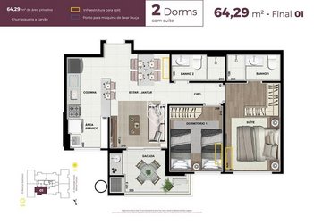 apartment em Rua Monsenhor Ivo Zanlorenzi, Cidade Industrial - Curitiba - PR