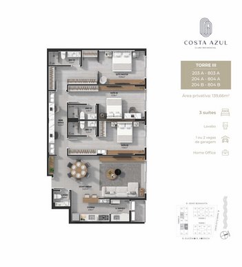 apartment em Marcilio Dias, Jardim Atlântico - Florianópolis - SC