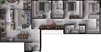 apartment em Rua dos Cardeais, Pedra Branca - Palhoça - SC