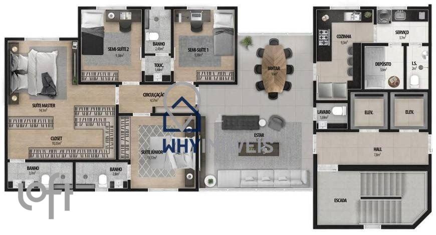 Apartamento com 4 quartos — Santa Lúcia, Belo Horizonte
