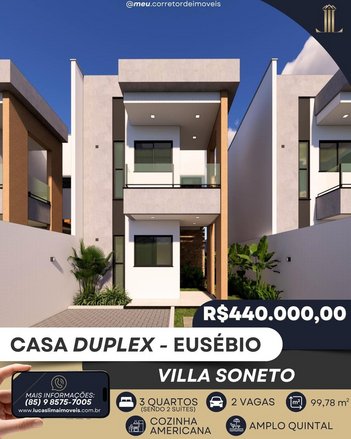 house em Rua Christovão R Galvão, Urucunema - Eusébio - CE