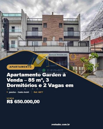 apartment em Rua Nossa Senhora de Fátima, Paraíso - Santo André - SP