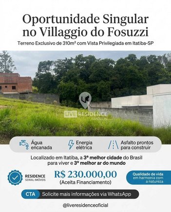 land_lot em Rua José Fusussi, Villaggio Fosuzzi - Itatiba - SP