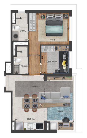 apartment em Avenida Padre Antônio José dos Santos, Cidade Monções - São Paulo - SP