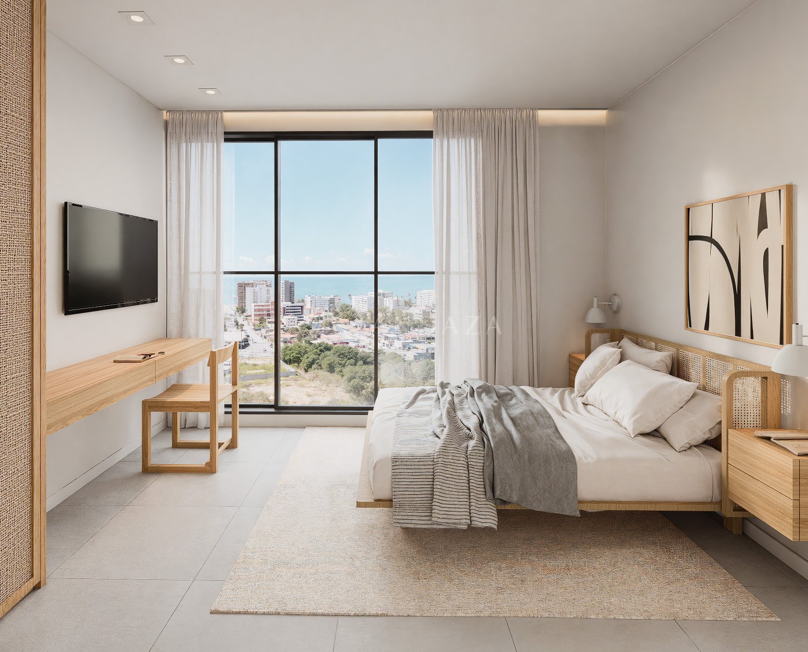 Quarto com vista - sugestão de decoração