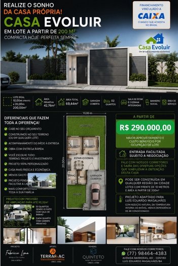 house em Rua Cidade do Rio de Janeiro, Boa Vista - Luís Eduardo Magalhães - BA
