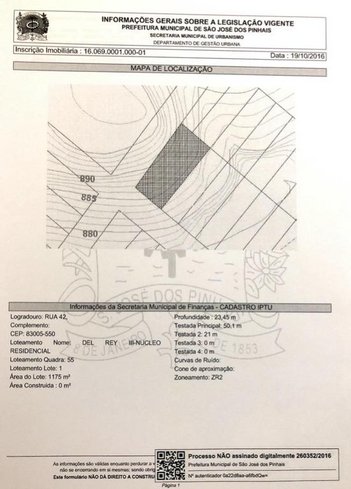 land_lot em Rua Osmar Plínio Caldeira, Del Rey - São José dos Pinhais - PR