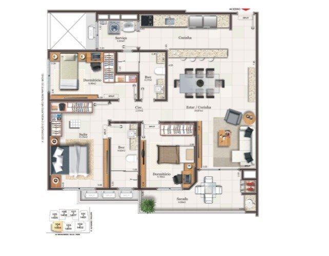 3 d 1 suite - 2 vagas