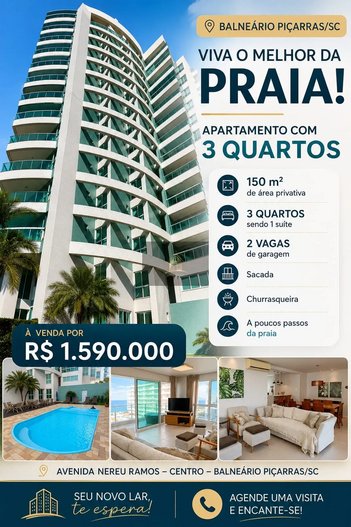 apartment em Avenida Nereu Ramos, Centro - Balneário Piçarras - SC