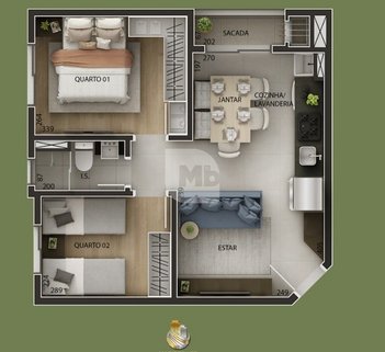 apartment em Rua João Assef, Estação - Araucária - PR