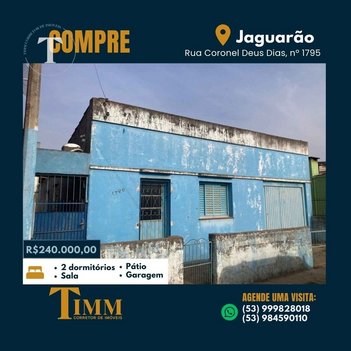 house em Rua Coronel de Deus Dias, Centro - Jaguarão - RS