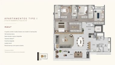 apartment em Rua Antônio Aleixo, Lourdes - Belo Horizonte - MG