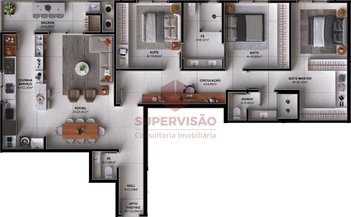 apartment em Rua dos Cardeais, Pedra Branca - Palhoça - SC