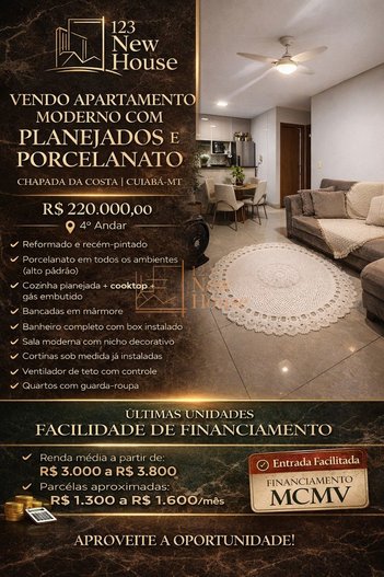 apartment em Rua Albano Martins, Jardim Ubirajara - Cuiabá - MT