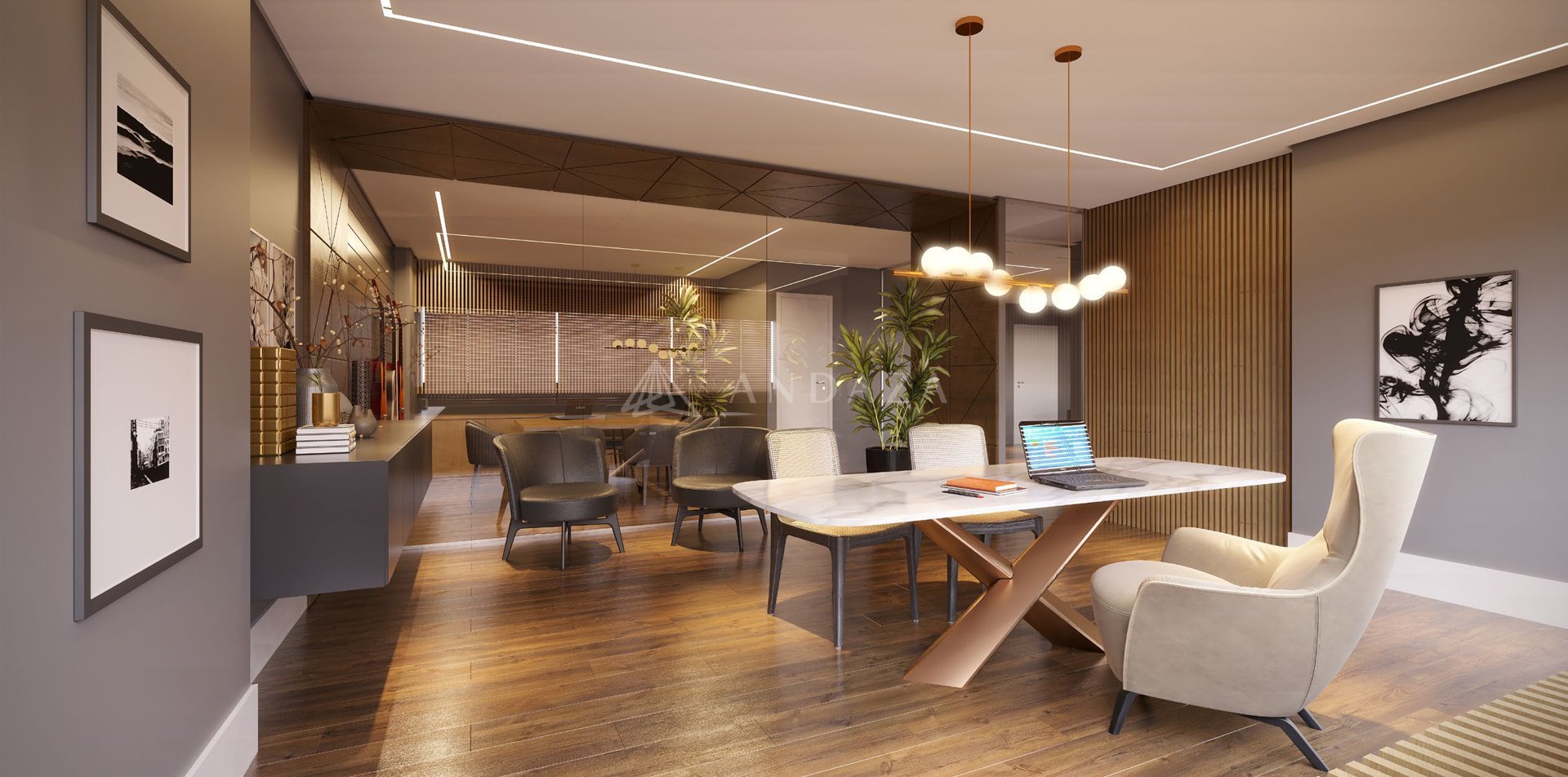 Sala ambientada - sugestão de decoração