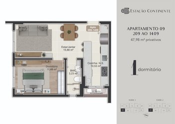 apartment em Eugênio Raulino Koerich, Campinas - São José - SC