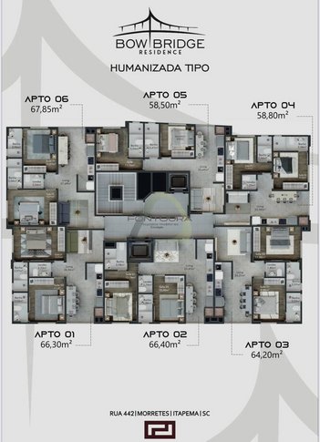 apartment em Rua 442, Morretes - Itapema - SC