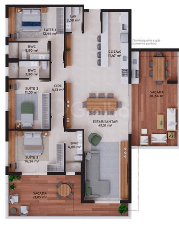 apartment em Rua da Praça, Pedra Branca - Palhoça - SC