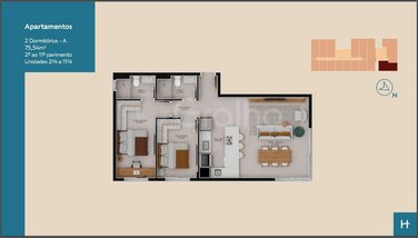 apartment em Rua Rubens de Arruda Ramos, Pedra Branca - Palhoça - SC