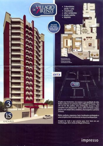 apartment em Alameda Doutor Júlio Esperança, Vila Santa Terezinha - Jaú - SP