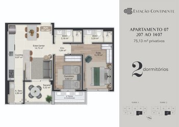apartment em Eugênio Raulino Koerich, Campinas - São José - SC